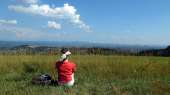 Exceptional panorama of the Millevaches plateau and the Monédières mountains.